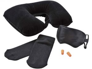 Набор дорожный: повязка для глаз, беруши, надувная подушка, носки арт. 11946400